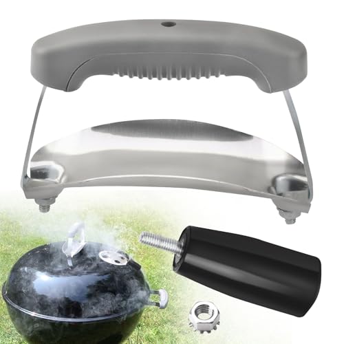 Braveboy Damper & 80672 Charcoal Lid Handle Kit Compatible with Weber WSM Kettle Knob and for Weber 18” 22” 26' & Charcoal Grills (2015-Present) with 2 Handle Holes lids
