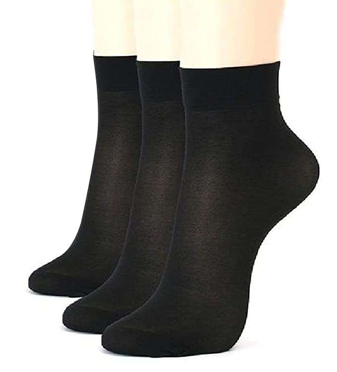 Image of Women's & Girls Black Color Skin Fit Premium Sun Protection Nylon Ankle Thumb Socks, Ultra-Thin Nylon Summer Skin Thumb /Toe Socks for Women /Girl's
