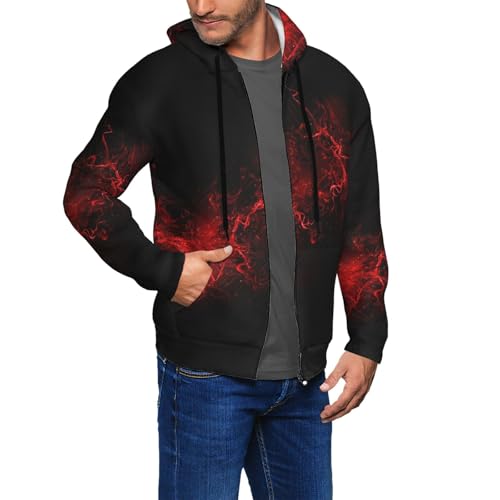 Sweat à capuche explosion rouge et noir pour homme idéal pour le sport et le quotidien