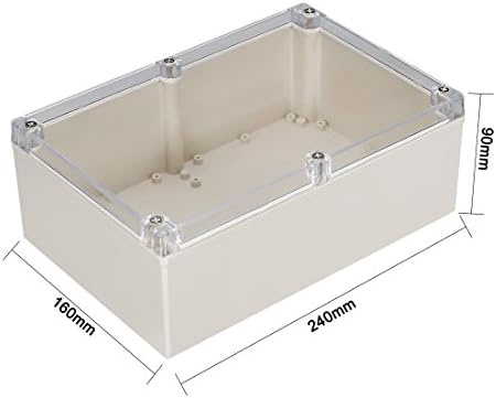 sourcingmap 240x160x90mm/9.45x6.3x3.54inch Wateproof Electronic ABS Plastic DIY Junction Project Box Enclosure Case Outdoor/Indoor with Clear Cover
