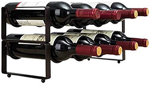 Soporte para Botellas de Vino de Metal Apilable Negro miniatura 3