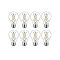 Philips LED Flicker-Free Dimmable Warm Glow Effect A19 Classic Glass Light Bulb, 800 Lumen, 2200-2700K, 8W=60W, E26 Base, Title 20 Certified, 8-Pack