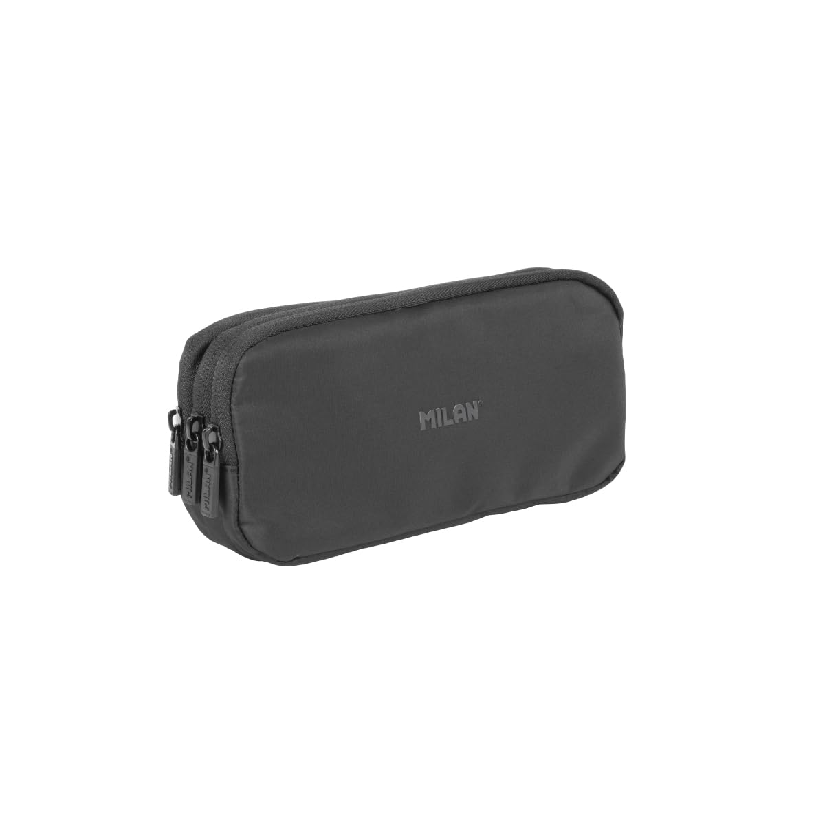 MILAN® Shadow Series 3 Zip Pencil Case, Black