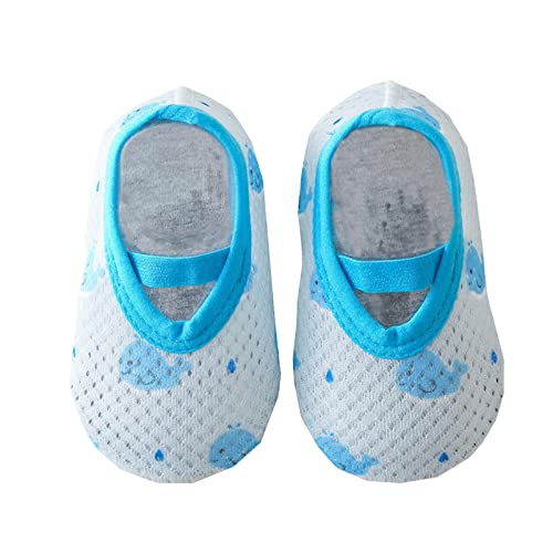 Infant Boys Girls Cartoon Character Pattern Warm Infant Shoes Indoor Floor Socks Non Slip Fashion Infant Born Shoes (Blue, 6 Infant)