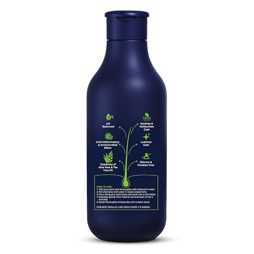 Image of Lozalo Canis Botanica Pet Shampoo 750ml | Goodness of Aloe Vera & Tea Tree Oil Dog & Cat Shampoo | Soothes & Moisturizes Coat, pH Balanced, Paraben & Silicone Free, Conditioning Shampoo for All Breeds