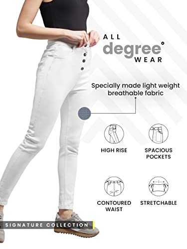 Image of Dolce Crudo Women's White Skinny Fit High Rise Clean Look Stretchable Regular Length Bleached Denim Jeans