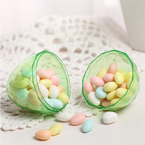 PRETYZOOM 12 stuks paasei gevormde snoepdozen transparante snoep snack chocolade dozen party zoete lekkernij verpakking Pasen party snoep geschenkartikelen (groen) - Image 4