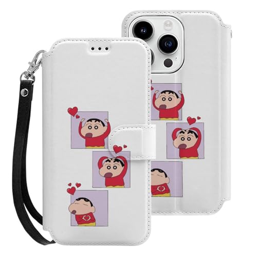 クレヨンしんちゃん iPhone15Pro用ケース 手帳型 スマホケース アイホン15Pro用 財布型カバー カードポケット スタンド機能 誕生日ギフト 人気 男女兼用