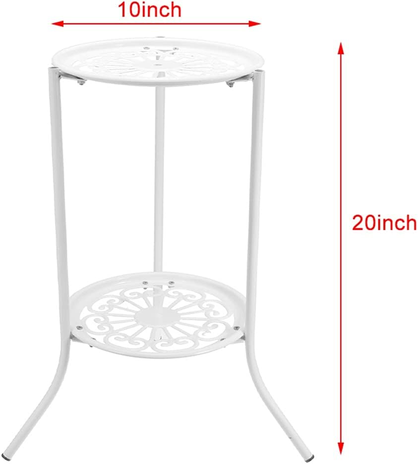 2 Layers Flower Stand Metal Plant Pot Stand Flower Display Shelf For Flower Pots Garden Balcony(Onecolor)