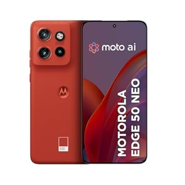 Smartphone Motorola Edge 50 Neo 5G - 256GB 8GB RAM + 8GB RAM Boost 50MP Sony Camera Moto AI IP68 NFC - Poinciana Vegan Leather