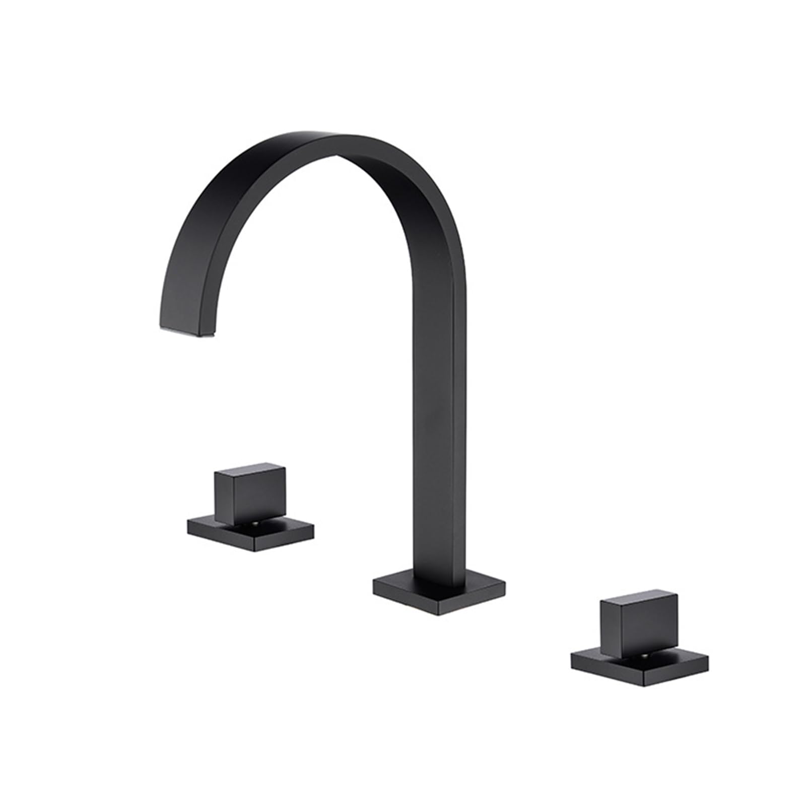 Robinetterie cascade noire à jet laminaire pour lavabo 3 trous de salle de bain