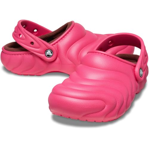 Image of Crocs Unisex Adult Classic Lined Overpuff & Geometric Fuzzy Clogs