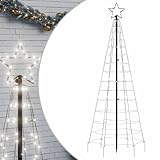 Sapin de Noël à LED avec piquets 220 LED blanc froid 180 cm