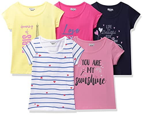 Eteenz Girl’S Regular T-Shirt (Esoc43081Xxgto_Multi Color 05-06 Years)