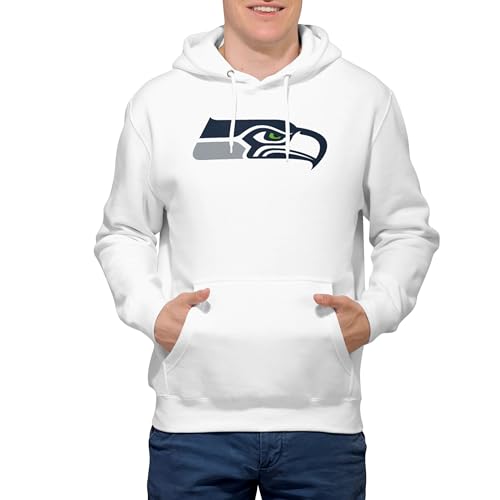FOCO Seattle Seahawks NFL Primary Logo Hoodie - White - S by FOCO - Image 2