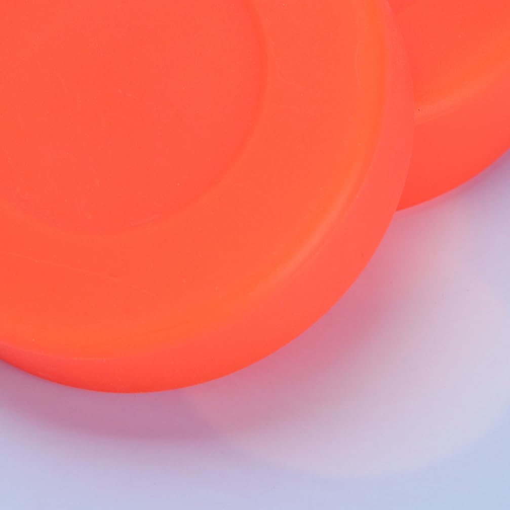 POPETPOP Rondelles de Hockey Glace 10 Pièces en Caoutchouc Rouge, Ronde