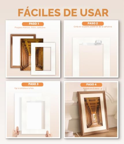 Miniatura 6 de Anhow Passepartout A4 21x29,7 Cm , Paspartu Blanco Para Foto De 13x18 Cm Dimensiones Exteriores, Presentación Y Protección De Sus Imágenes Y Fotos Para Fotos Postales - Blanco 1,5 Mm