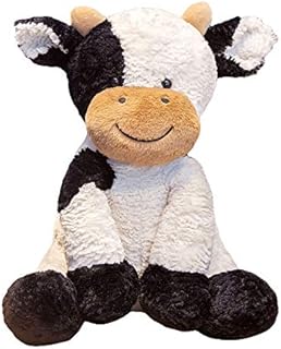 YUZHINUO Plush Cow Toy Lovely Cattle Plush Stuffed Animals Cattle Soft Doll Kids Toys Birthday Gift for Children (black an...