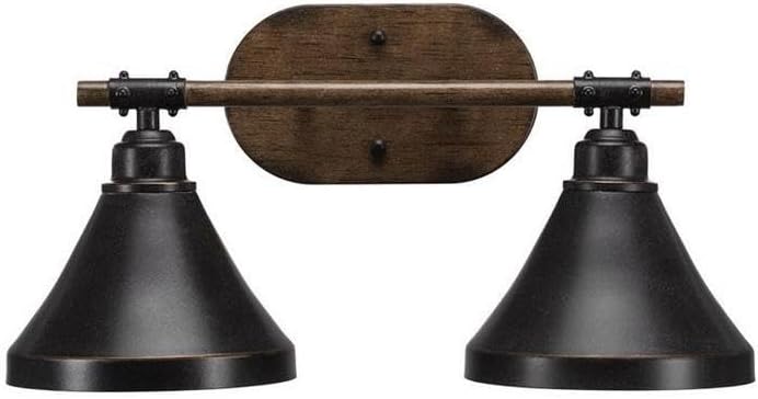 Toltec Lighting 1752-410-DG Blacksmith 2 Light Bath Bar Dark Granite Metal Shade