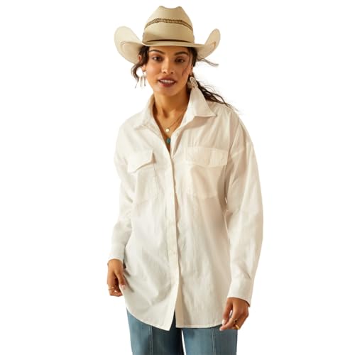 Ariat Women's Coastal Stripe Baggy Button Up Shirt