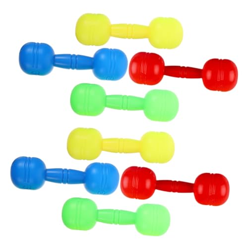 GANAZONO 4 pares Mancuernas de Plástico para Sonido Juego de Colores Brillantes Pesas y Ligeras para Ejercicios y Actividades Infantiles Casa o Jardín de Infancia