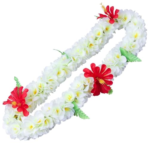 1PCS Luxury Necklaces Hawaiian Leis Graduation Tropical Flower Lei Luau Wreath Set Thick Hawaiian Lei Summer Dance Beach Hawaii Luau Party Favors Decoration Holiday Wedding Birthday Party Supplies