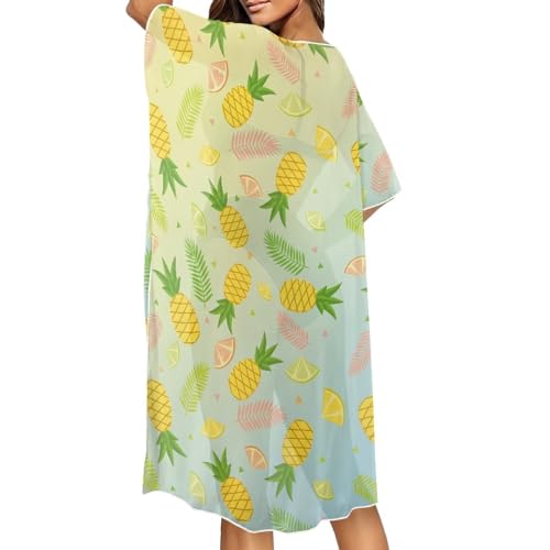 Womens Beach Coverups Casual Kimono Swimsuit Sheer Bikini Cover Up Loose Summer Swimwear Cardigan for Vacation2