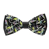 AMRANDOM Pre-Tied Bowties, Fishing Lure Fish Hook Black Creative Bow Ties, Men Boys Adjustable Elegant Tuxedo Tie