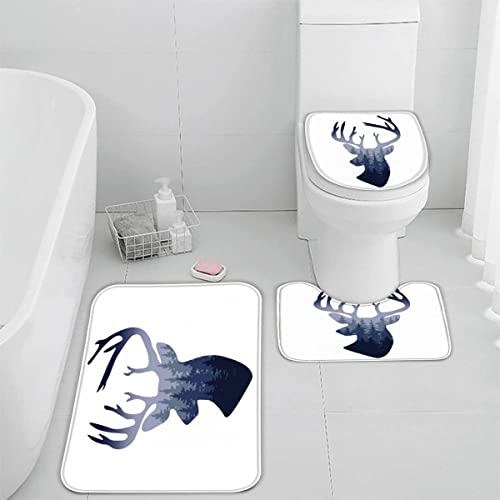 Badematten Set 3D 40x60 REH Badezimmerteppich-Set absorbierend 3-teiliges maschinenwaschbare weich badteppich schnell…