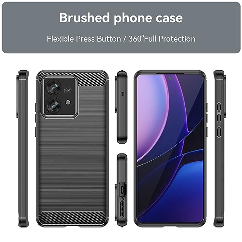 Image of NPRC Hybrid Ultra Slim Protective Case TPU Non-Slip Carbon Fiber Texture Shockproof Case Cover for Moto Edge 40 Neo - Black