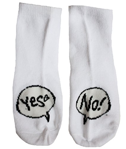 Petitebella 2 Packs Yes No Black White Cotton Socks for Child kids 2-4y
