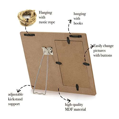 Hoijaumai Romantic Gift We're A Team Wood Picture Frame For Husband Wife Couples Wedding Marriage Wooden Photo Frame Tabletop & Wall Mounting, Display Photo 4X6 Inch #TOP2