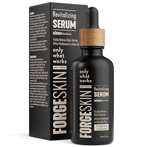 Image of FORGE SKIN Night Beef Tallow Serum for Men [TALLOW-BASED] - Facial Essence for Face Wrinkles with Essential Oils - Natural Green Tea Skincare for Radiance and Skin Hydration (1.7 OZ)