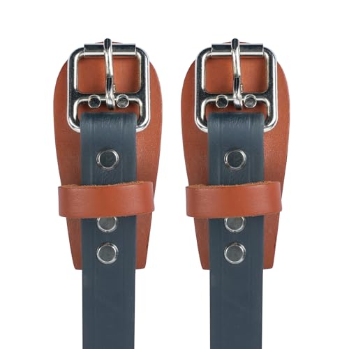 Sangles d'escalade en cuir MELOTOUGH robustes avec boucle métal - 5