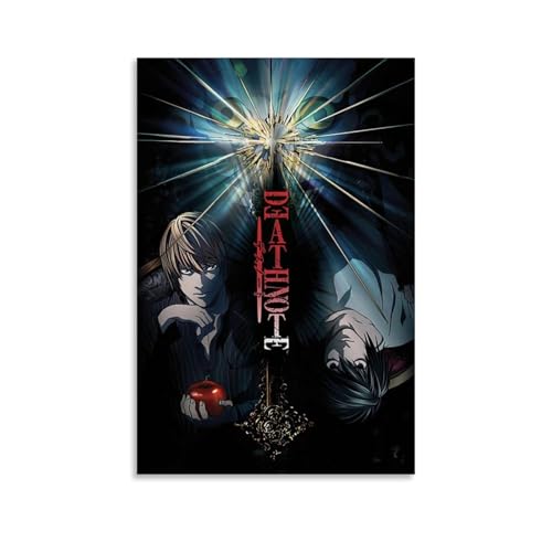 RWTWQGEQWGR Póster de anime de Death Note para pared, diseño de portada estética, 30 x 45 cm, estilo sin marco