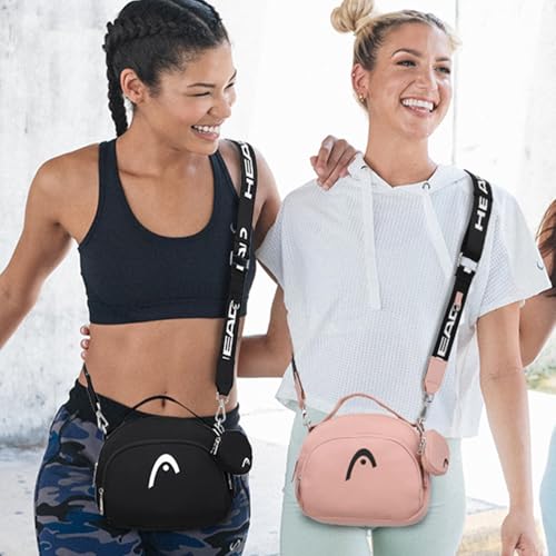 HEAD Nylon Cross body Bag Purses for Women, Top Handle Wide Strap Shoulder Handbags Purse with Mini Coins Bag for Daily2