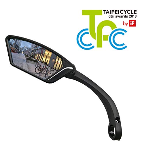 MEACHOW Scratch Resistant Glass Lens,Handlebar Bike Mirror, Rotatable Safe Rearview Mirror, Bicycle Mirror