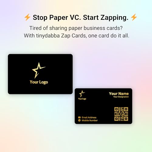 tinydabba Customised NFC Business Card – Black PVC Card with Gold Foil by tinydabba With Dashbaord ntag 213 86*54 mm - 1 Pcs - 8