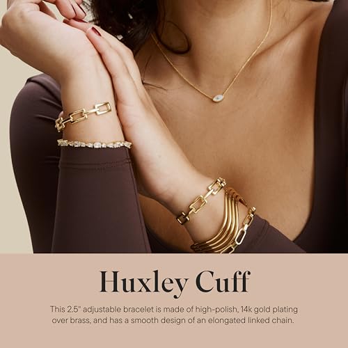 Rocksbox Huxley Cuff Bracelet - Adjustable Bracelet for Women - High Polish Plating - Premium Quality Jewelry2