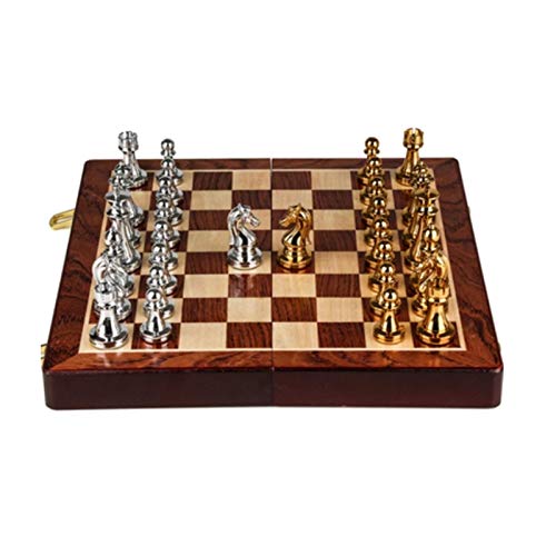 RoyalChessMall Luxus Schachset – 12 Zoll Aus Messing, Französisch Staunton Design – Handgeschnitzt In Kupfer & Schwarz