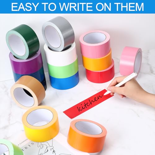 Image of Fainne 24 Pack Colored Duct Tape Bulk, Colorful, 20 Yards X 2 Inches