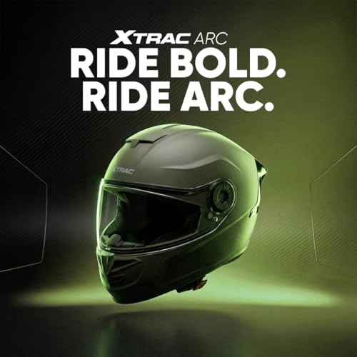 Image of Xtrac Arc Full Face Helmet - ISI Certified Bike Helmet for Men & Women | High-Impact ABS Shell | Clear Scratch-Resistant Visor | Comfortable Inner Padding | Secure Chin Strap for Safe Riding