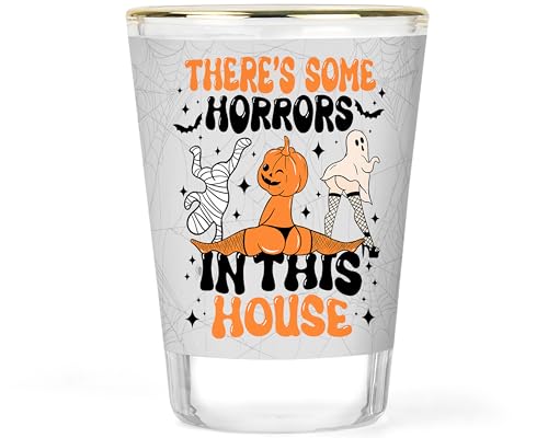 Halloween Shot Glass | Halloween Party Favors | Funny Halloween Shot Glasses | Horrors in this House | Halloween Gift | Halloween Supplies