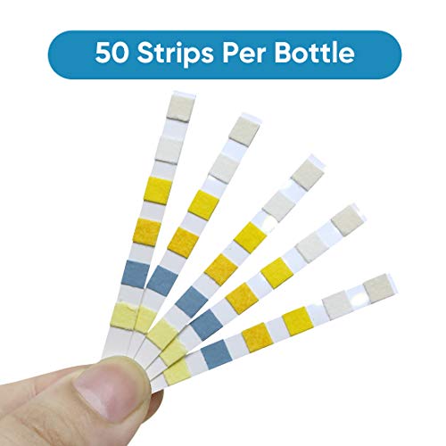 Swimming Pool Test Strips For Above Ground Pool, Ph, Total Chlorine, Free Chlorine/Bromine, Total Alkalinity, Cyanuric Acid, Total Hardness Water Chemistry Spa And Hot Tub Testing Strips 50Pcs 6-Way #TOP4