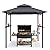 8x5 Grill Gazebo, Outdoor BBQ Grill Patio Canopy with 2 Handy Shelves & LED Lights, Double Roof Barbecue Gazebo Canopy (Gray)