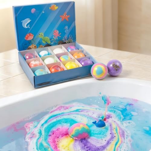 Bathbombs with Toys Inside - 2026 New 12-Pack Ocean Toy