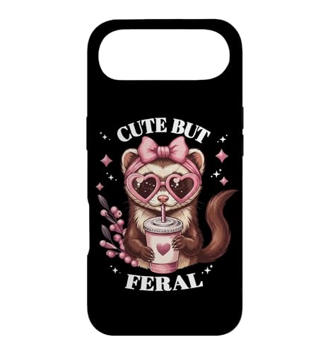 Funny Womens Girls Heart Glasses Cute But Feral Ferret Lover �X�}�z�P�[�X iPhone Air �p