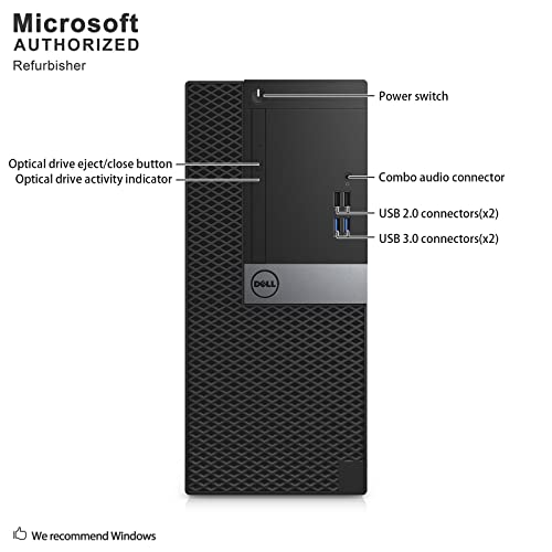 Dell Optiplex 7040 Mini Tower Pc, Intel Quad Core I7 6700-3.2 Ghz,16Gb Ddr3L Ram, 256Gb Ssd, Wifi, Windows 10 Pro (Renewed) #TOP4