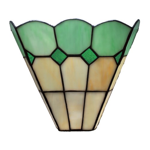 Lighting Web Co LWCWBR3 - Lámpara de pared de cristal, color beige y verde