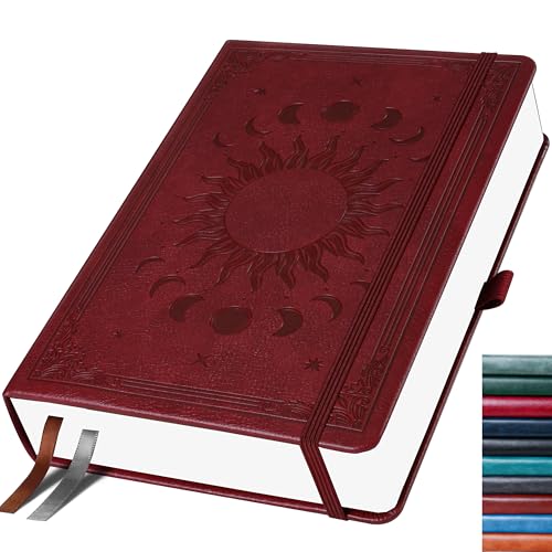 HwxBen Bullet Dotted Journal, cuaderno de puntos, 256 páginas, 140 g/m², papel resistente a la tinta, tapa dura, banda elástica, bolsillo interior, para trabajo, oficina y escuela, 14,5 x 21 cm